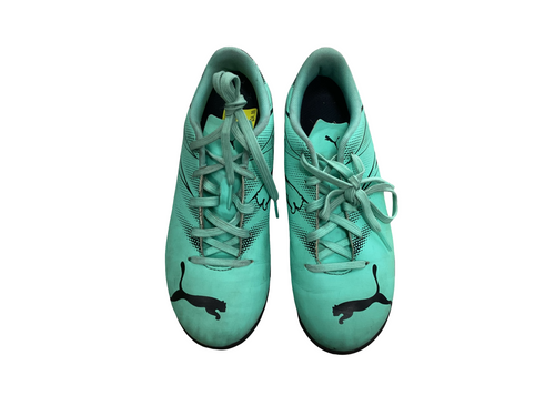 Vist Large View of Product Image Which is Used Puma Soccer Turf Shoes Teal Junior 04 11613-S000164750