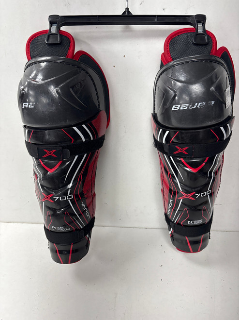 Vist Large View of Product Image Which is Used Bauer VAPOR X700 Senior Shin Guards Black 14" 11891-S000305104