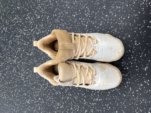 Vist Large View of Product Image Which is Used Under Armour LOCKED DOWN BB/SB Cleats White Junior 04.5