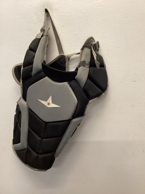 Vist Large View of Product Image Which is Used All-Star CPCCADV1216 Catchers Chest Protector Black And Grey Intermed 11443-S000196333