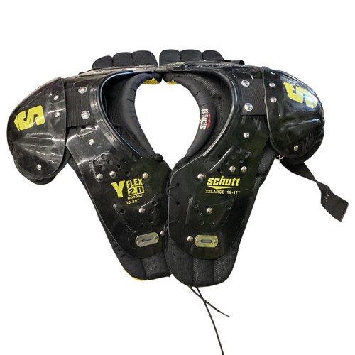 Vist Large View of Product Image Which is Used Schutt Y FLEX FB Shoulder Pads Black 2X 11760-S000079601