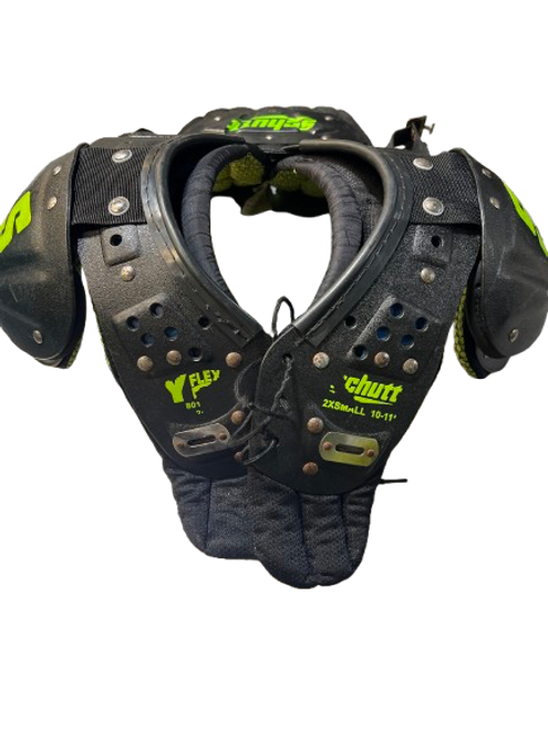 Vist Large View of Product Image Which is Used Schutt SCHUTT Y FLEX 2X SMALL W BACK PLATE FB Shoulder Pads Black XXS 11843-S000016765