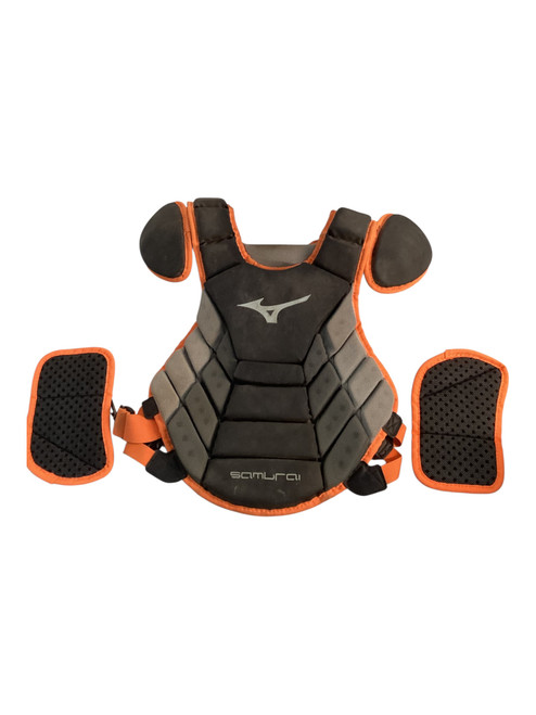 Vist Large View of Product Image Which is Used Mizuno CHEST PROTECTOR Catchers Chest Protector Orange Adult