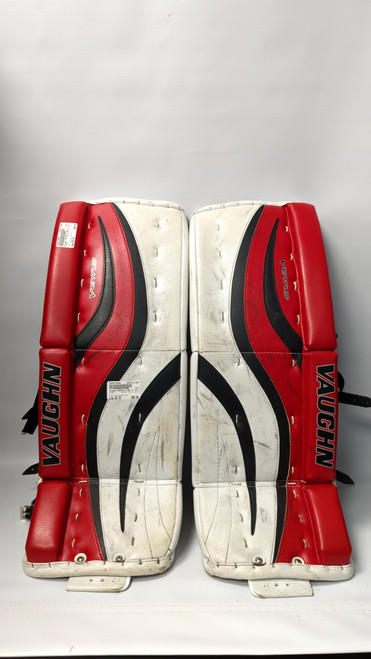 Vist Large View of Product Image Which is Used Vaughn VENTUS LT68 +2 JR LEG Goalie Leg Pads Junior White/Black/Red 26"