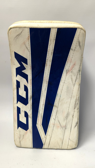 Vist Large View of Product Image Which is Used CCM EFLEX 760 SR BLOCKER Senior Goalie Blocker White And Royal Blue