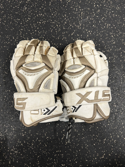 Vist Large View of Product Image Which is Used STX K18 GLOVES Lacrosse Gloves Mens White 12" 11726-S000284557