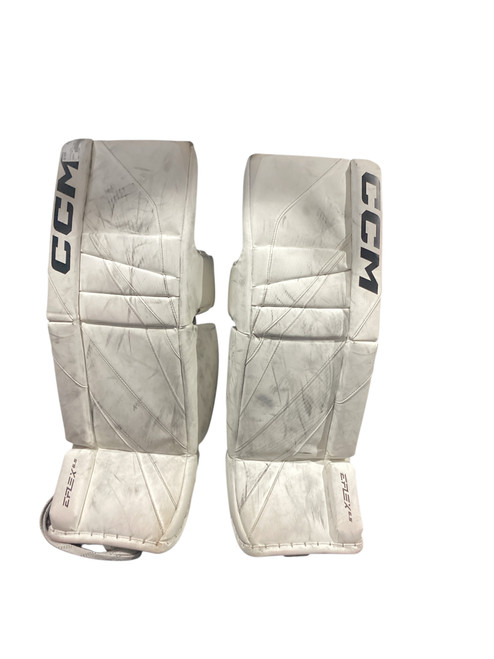 Vist Large View of Product Image Which is Used CCM EFLEX 6.5 Goalie Leg Pads Junior White 30" 11804-S000255258