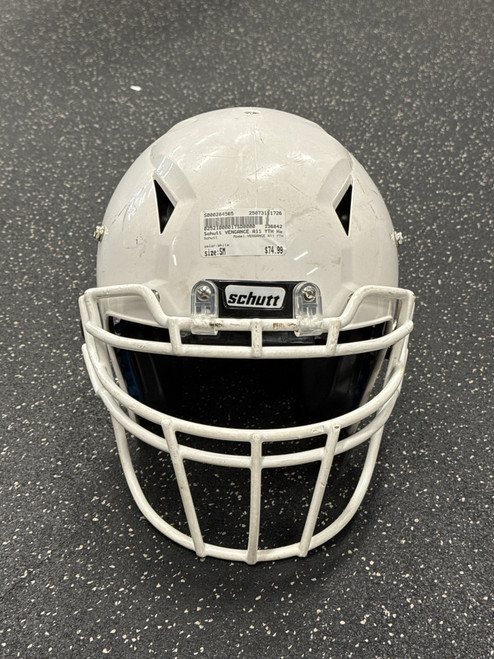 Vist Large View of Product Image Which is Used Schutt VENGANCE A11 YTH FB Helmet White SM