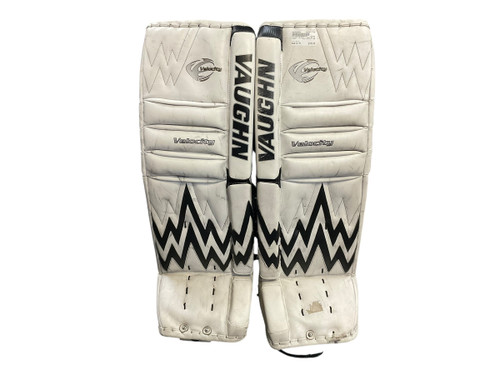 Vist Large View of Product Image Which is Used Vaughn VELOCITY 7406 Goalie Leg Pads Senior White 34" 11768-S000225826