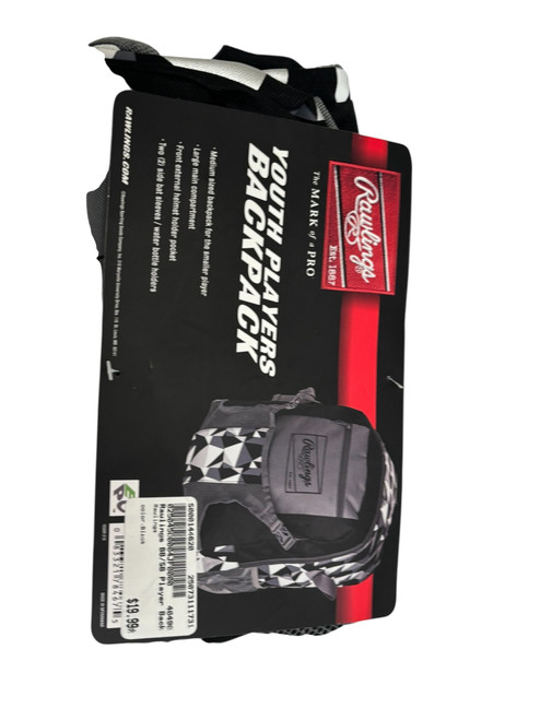 Vist Large View of Product Image Which is New Rawlings Youth Players Baseball Backpack Black 11731-S000144621
