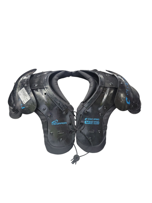 Vist Large View of Product Image Which is Used Champro SCORPION FB Shoulder Pads Black MD 11708-S000181596
