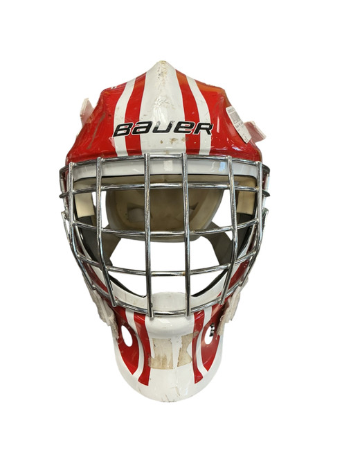 Vist Large View of Product Image Which is Used Bauer NHL GOALIE HELMET Junior Goalie Helmet/Mask Red MD