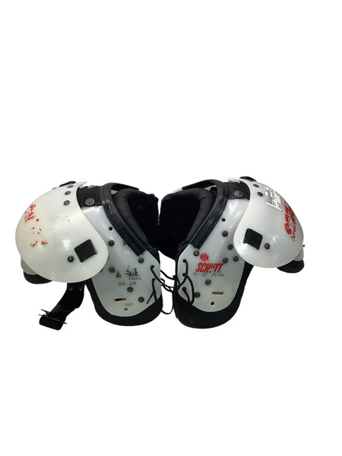 Vist Large View of Product Image Which is Used Schutt JR BLOCKER XSMALL FB Shoulder Pads White XS 11347-S000252184