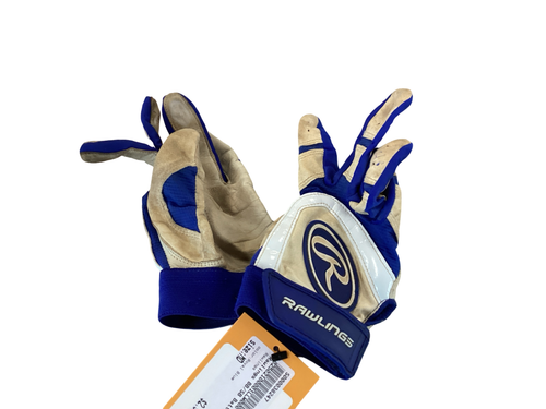 Vist Large View of Product Image Which is Used Rawlings BB/SB Batting Gloves Royal Blue MD