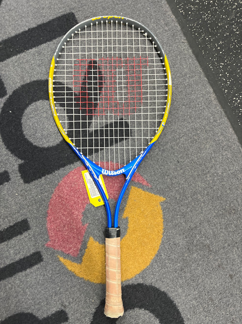 Vist Large View of Product Image Which is Used Wilson US OPEN 19 Junior Tennis Racquet Royal Blue 19"