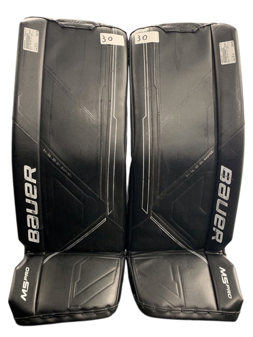 Vist Large View of Product Image Which is Used Bauer M5 PRO Goalie Leg Pads Intermediate Black 30+1”
