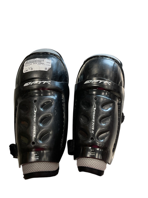 Vist Large View of Product Image Which is Used Powertek SHIN GUARDS Junior Shin Guards Black 7"