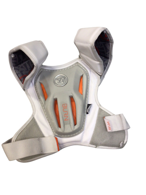 Vist Large View of Product Image Which is Used Warrior BURN Lacrosse Shoulder Pads White MD