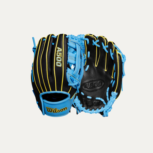 Vist Large View of Product Image Which is New A500 Blk/Blu/Yel 10.5" RHT Baseball Glove