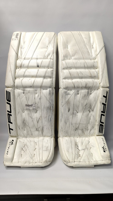 Vist Large View of Product Image Which is Used True CATALYST 7X3 +2 LEG PAD Goalie Leg Pads Inter White 31"