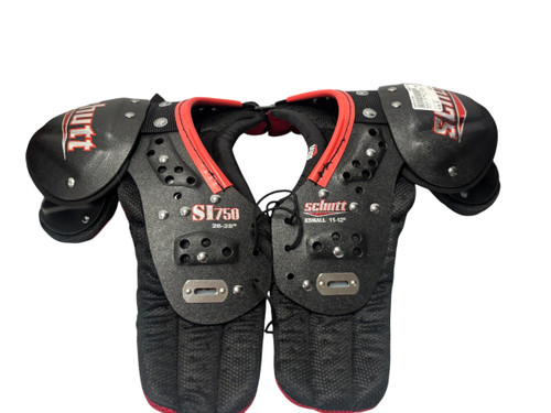 Vist Large View of Product Image Which is Used Schutt SI750 Youth Football Shoulder Pads Black XS 11-12" / 26-28"