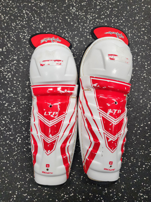 Vist Large View of Product Image Which is Used CCM LTP Youth Shin Guards White 10"