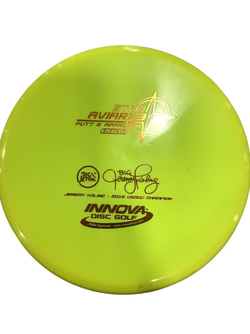 Vist Large View of Product Image Which is Used Innova STAR AVIARX3 Disc Golf Putter Yellow 11347-S000252232
