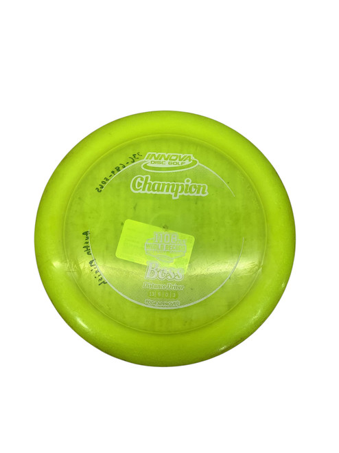 Vist Large View of Product Image Which is Used Innova CHAMPION BOSS Disc Golf Driver Yellow 11347-S000252277