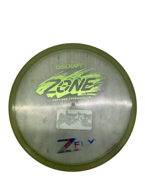 Vist Large View of Product Image Which is Used Discraft ZFLX ZONE Disc Golf Putter Yellow 11347-S000252286