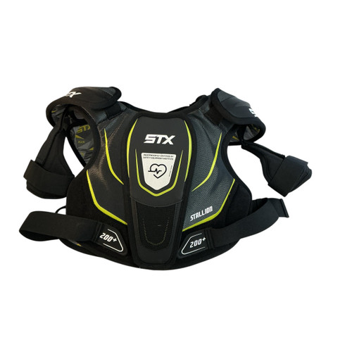 Vist Large View of Product Image Which is Used STX AD SM STX STALLION 200+ SHLD Lacrosse Shoulder Pads Black LG