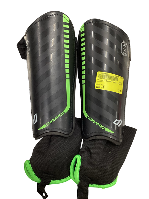 Vist Large View of Product Image Which is Used Champro Soccer Shin Guards Adult Black LG 11613-S000165058