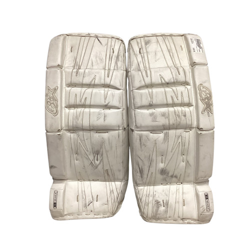 Vist Large View of Product Image Which is Used Brians S SERIES Goalie Leg Pads Youth White 23"