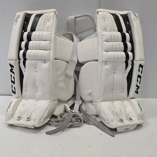 Vist Large View of Product Image Which is Used CCM EXTREME FLEX Goalie Leg Pads Youth White 20" 11860-S000295342