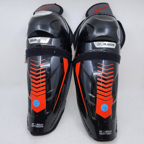 Vist Large View of Product Image Which is Used Bauer LIL SPORT Junior Shin Guards Black 12" 10589-S000416835