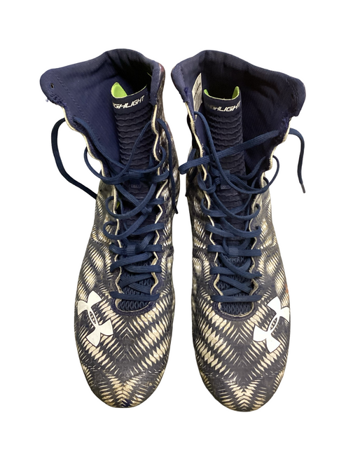 Vist Large View of Product Image Which is Used Under Armour HIGHLIGHT Adult FB Cleats Navy Blue Senior 13