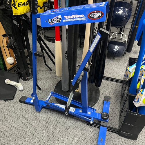 Used Louisville Slugger BLUE FLAME BB/SB Pitching Machine 11855-S000188897 Vist Large View of Product Image Which is Used Louisville Slugger BLUE FLAME BB/SB Pitching Machine