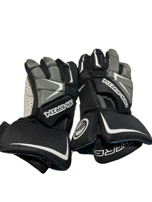 Vist Large View of Product Image Which is Used Maverik MAVERIK CHARGER GLOVES Lacrosse Gloves Mens Black And Grey 13"