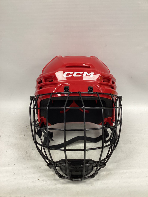 Vist Large View of Product Image Which is Used CCM TACKS 70 L Helmet Cage Combo Red LG