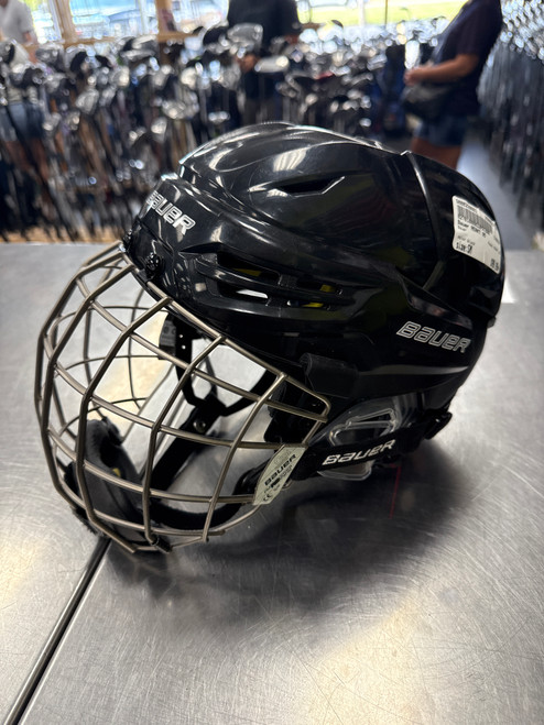 Vist Large View of Product Image Which is Used Bauer REAKT 95 Hockey Helmet Combo Black SM