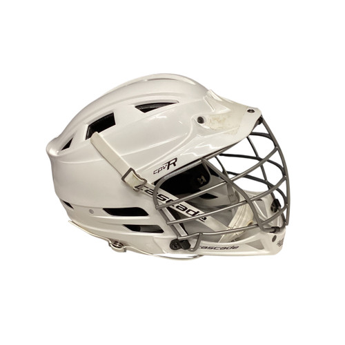 Vist Large View of Product Image Which is Used Cascade CPV R Lacrosse Helmet White One Size