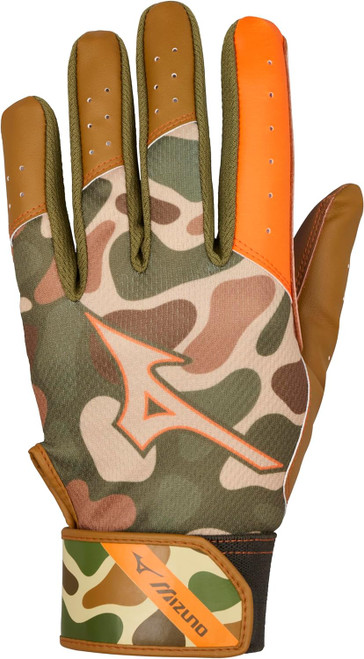 Vist Large View of Product Image Which is New Mizuno MVP BB/SB Batting Gloves Duck Camo XL