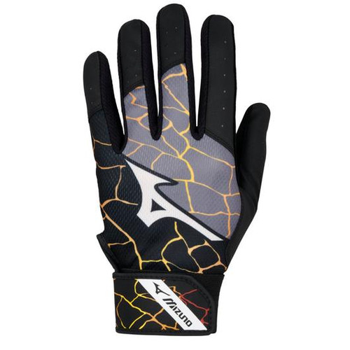 Vist Large View of Product Image Which is New Mizuno MVP BB/SB Batting Gloves Black/Orange