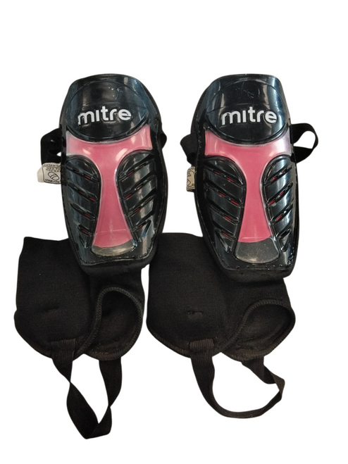 Vist Large View of Product Image Which is Used Mitre Soccer Shin Guards Junior Black Youth