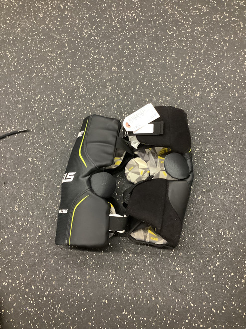 Vist Large View of Product Image Which is Used STX STALLION 200 Lacrosse Arm Pads/Guards Black LG