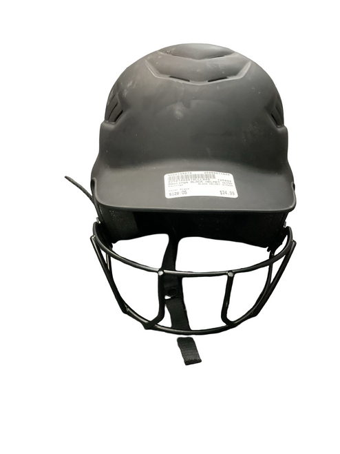 Vist Large View of Product Image Which is Used Rawlings BLACK HELMET W/MASK Batting Helmet w/Mask Black One Size