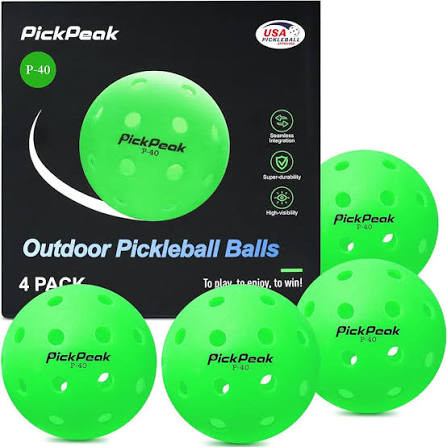 Vist Large View of Product Image Which is New PICKPEAK P-40 OUTDOOR Pickleball 4 Pack Yellow