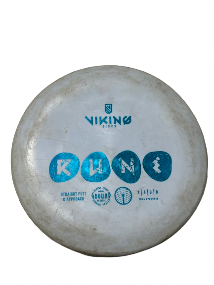 Vist Large View of Product Image Which is Used VIKING DISCS RUNE Disc Golf Putter Sky Blue