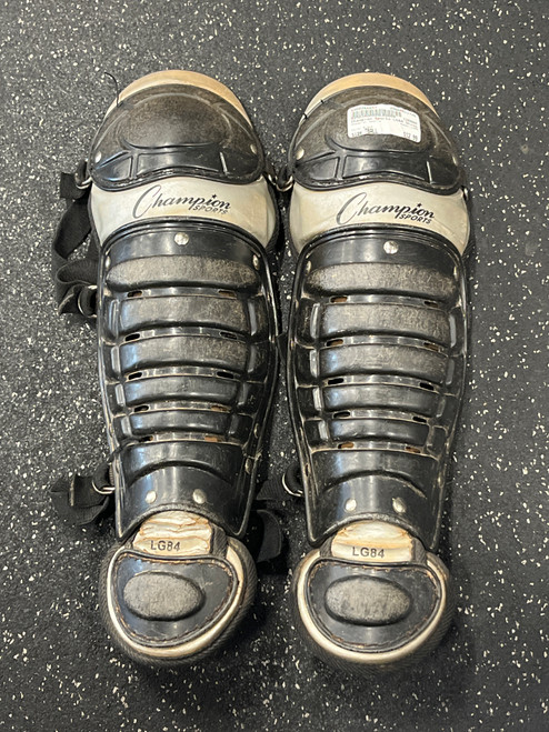 Vist Large View of Product Image Which is Used Champion Sports LG84 Catchers Leg Guards Black T-Ball
