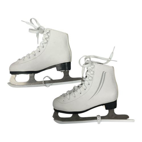 Vist Large View of Product Image Which is Used Lake Placid CASCADE Girls Figure Skate White Youth 13.0