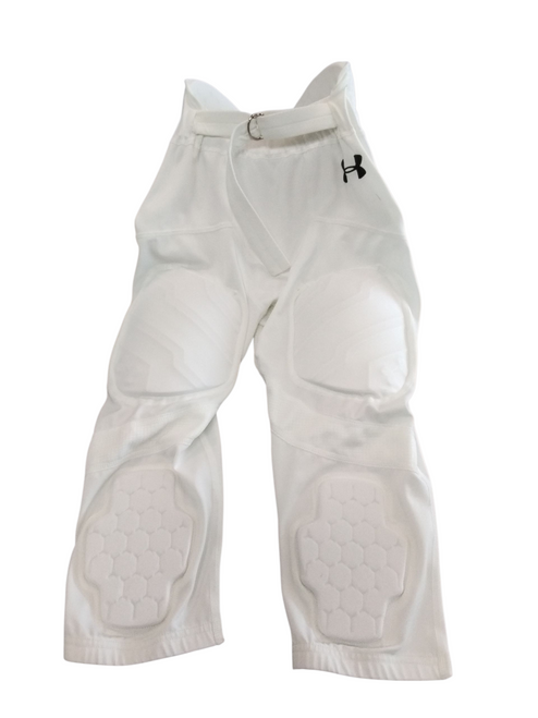 Vist Large View of Product Image Which is Used Under Armour Youth FB Integrated Pants White XL